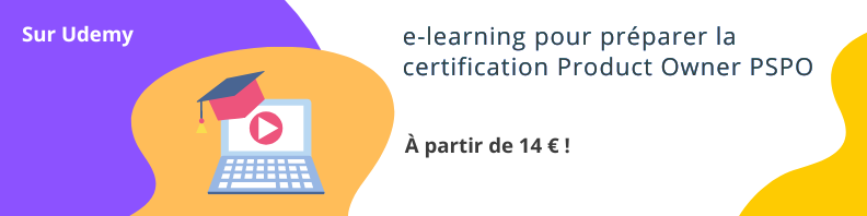 Certification PSPO Professional Scrum Product Owner en France freelance avec test d'entrainement en ligne sur Udemy pour préparer la certification