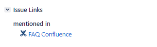 screenshot on Jira showing the link to the confluence documentation page