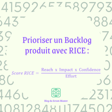 image avec la formule de la méthode framework RICE de priorisation de Backlog Scrum Agile. la formule est basée sur le Reach, Impact, Confiance et l'effort