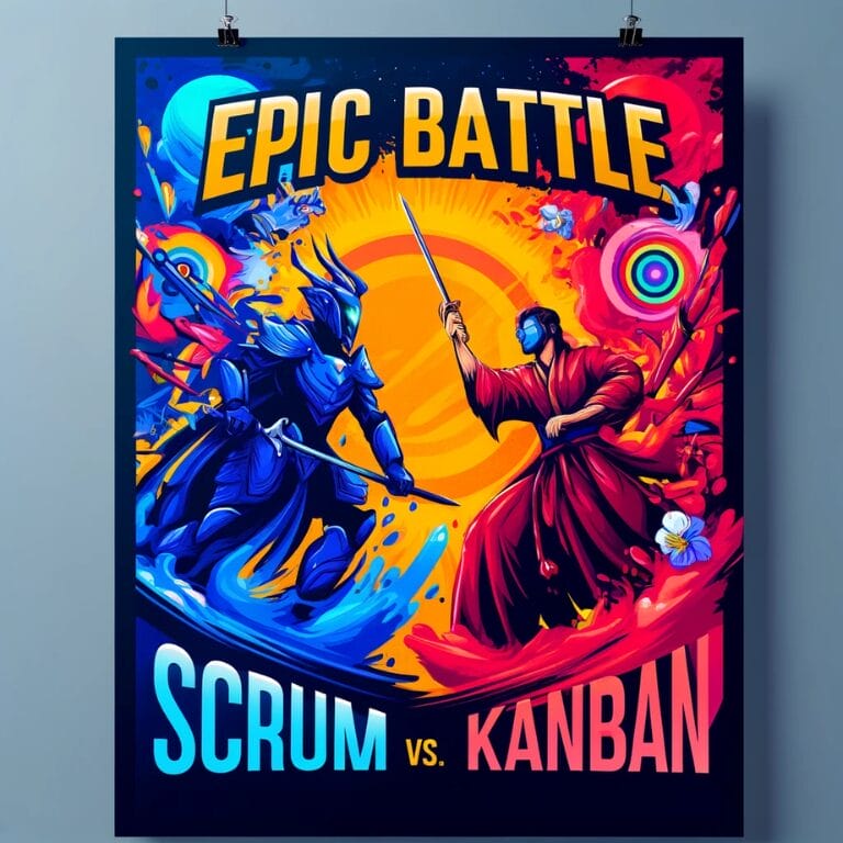 Artist's rendering of Scrum and Kanban, two key strategies in agile project management.