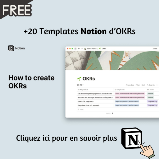 Découvrez plus de 20 templates Notion gratuits pour créer des OKRs efficacement